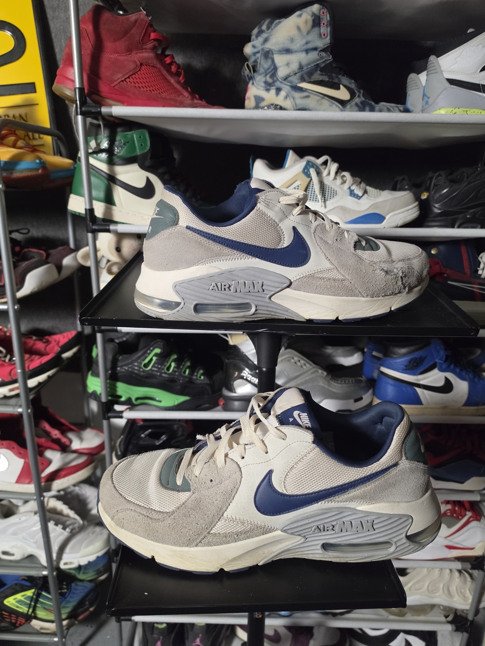 🔥 Nike Air Max Excee Men's Size 14 Sneakers in Beige and Navy Blue